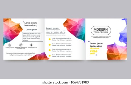 business trifold brochure template with soft pink and orange colors
