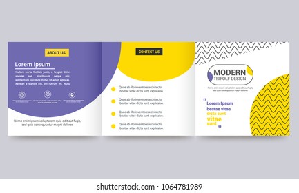 business trifold brochure template with soft pink and orange colors
