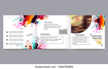 business trifold brochure template with soft pink and orange colors
