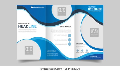 Business trifold brochure template vector