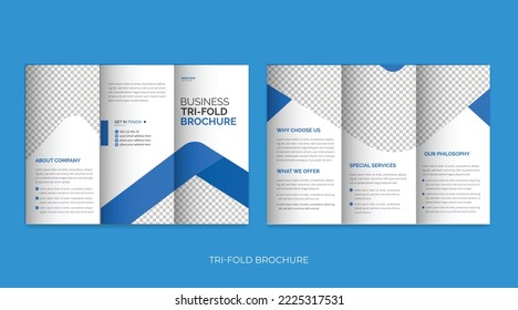 Business tri-fold design tempalte, trifold brochure, company profile for you