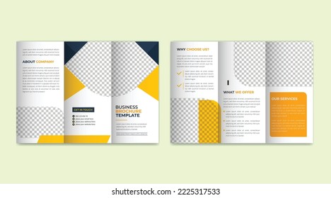 Business tri-fold design tempalte, trifold brochure, company profile for you