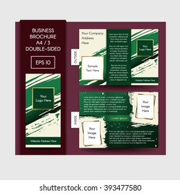 Business trifold double-sided brochure vector illustration.