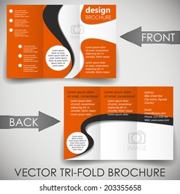 Business tri-fold flyer template, brochure or cover design 