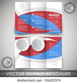 Business tri-fold flyer template, corporate brochure or cover design/design with place for your content, print or publishing