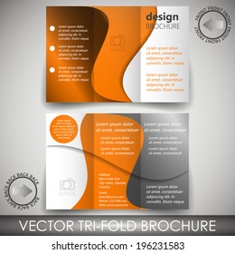 Business tri-fold flyer template, corporate brochure or cover design/design with place for your content, print or publishing