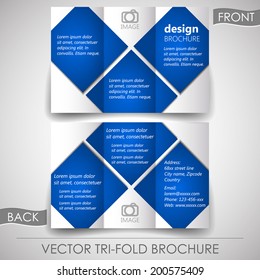 Business tri-fold flyer template, corporate brochure or cover design/design with place for your content, print or publishing 