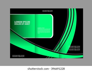 Business tri-fold flyer template, corporate brochure or cover design
