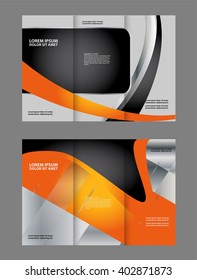Business tri-fold flyer template, corporate brochure or cover design
