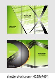 Business tri-fold flyer template, corporate brochure or cover design
