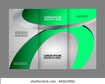 Business tri-fold flyer template, corporate brochure or cover design
