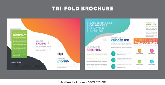 Business trifold leaflet brochure template design
