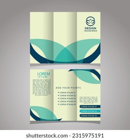Business trifold template with creative shapes