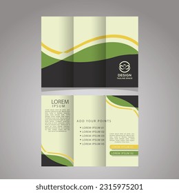 Business trifold template with creative shapes