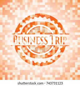 Business Trip abstract orange mosaic emblem
