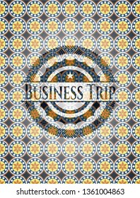 Business Trip arabesque badge. arabic decoration.