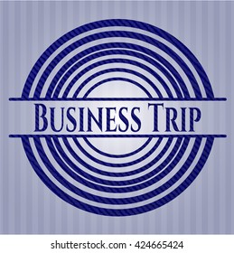 Business Trip badge with jean texture