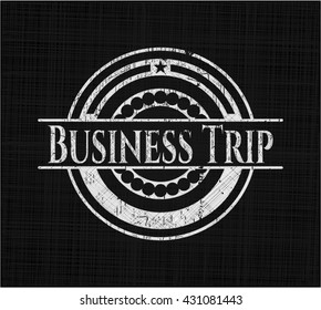 Business Trip chalk emblem written on a blackboard