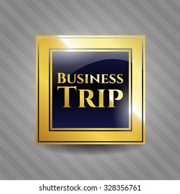 Business Trip golden emblem or badge