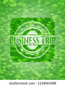 Business Trip green emblem with mosaic background