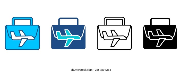 Ícone De Viagem De Negócios Definido Com Vários Estilos. Ilustração de vetor