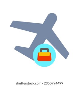
Business Trip icon, Suitcase and Airplane, Business Travel Icon for Web and Mobile App, vector illustration on white background

