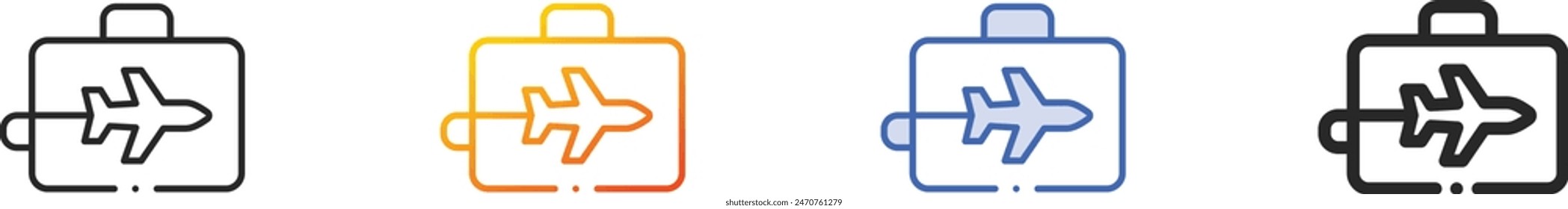 business trip icon.Thin Linear, Gradient, Blue Stroke and bold Style Design Isolated On White Background