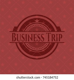 Business Trip red emblem. Retro