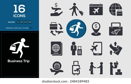 Business Trip Set of high-quality icons that are suitable for Business Trip. And change your next projects with minimalist icon design, perfect for websites, mobile apps, books, social media