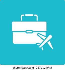 Geschäftsreise, Vektorsymbol. Kann für Druck-, Mobil- und Web-Anwendungen verwendet werden.
