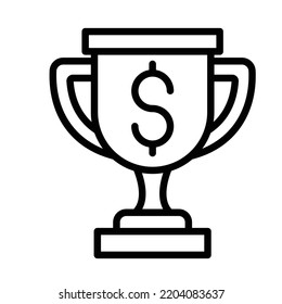 Business trophy Bold Outline Vector icons that can easily modify

