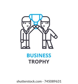 Business trophy concept , outline icon, linear sign, thin line pictogram, logo, flat vector, illustration