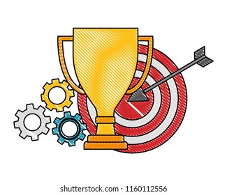 business trophy target gears work winner