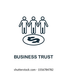 Business Trust icon outline style. Thin line creative Business Trust icon for logo, graphic design and more.