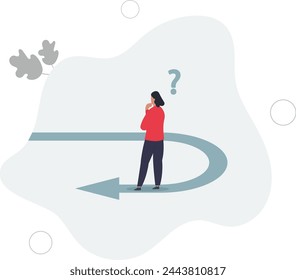 Business turning point, break event or change direction, reverse back, interest rate or financial trend change concept.
