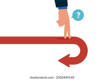 Business turning point. Modern vector illustration in flat style.