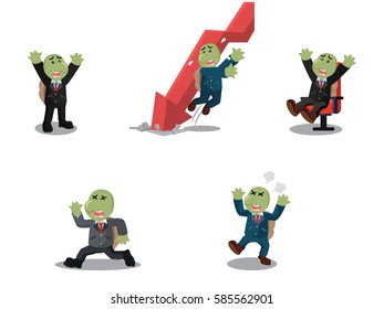 business turtle cartoon set