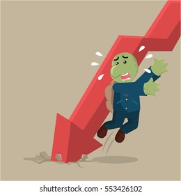 business turtle evading falling graphic