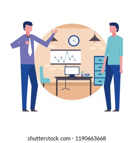 business two man office workplace