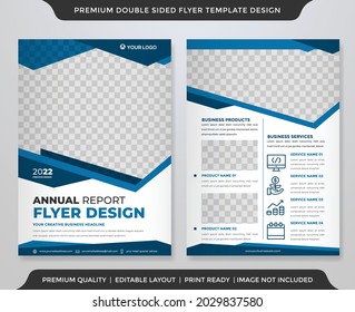 business two sides flyer layout with minimalist and simple style use for business company profile and catalog