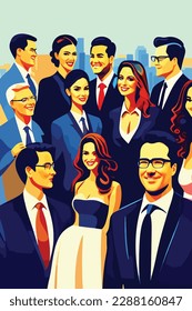 Business Tycoon people group. vector illustration