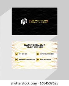 business type name card luxury with modern black white gold