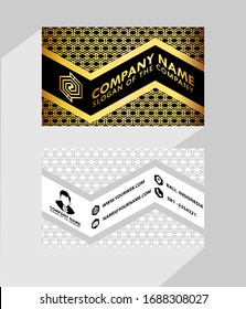 business type name card luxury with modern black white gold