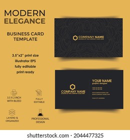 business type name card luxury with modern black gold