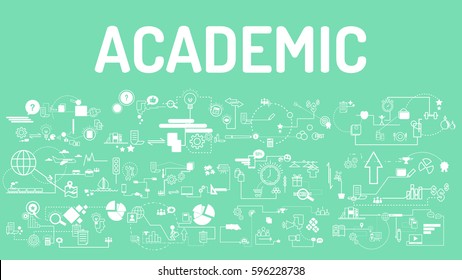 Business typography academic with modern text, good Idea and Concept Vector illustration Infographic template with icon.