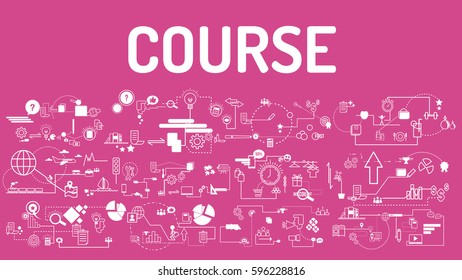 Business typography course with modern text, good Idea and Concept Vector illustration Infographic template with icon.
