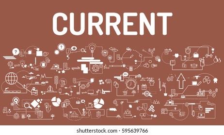 Business typography current with modern text, good Idea and Concept Vector illustration Infographic template with icon.