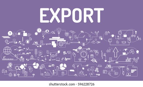 Business typography export with modern text, good Idea and Concept Vector illustration Infographic template with icon.