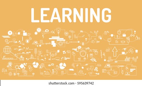 Business typography learning with modern text, good Idea and Concept Vector illustration Infographic template with icon.