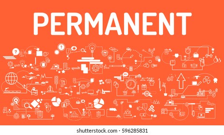 Business typography permanent with modern text, good Idea and Concept Vector illustration Infographic template with icon.